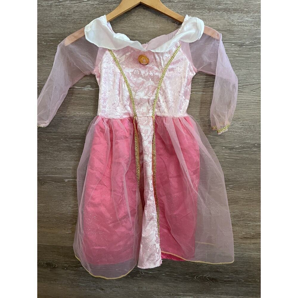 Disney Store Girls Sleeping Beauty Pink Aurora Princess Dress Costume Size 4